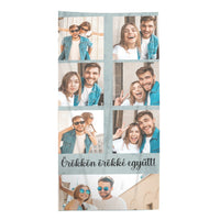 Egyedi 7 képes strandtörölköző szerkeszthető felirattal