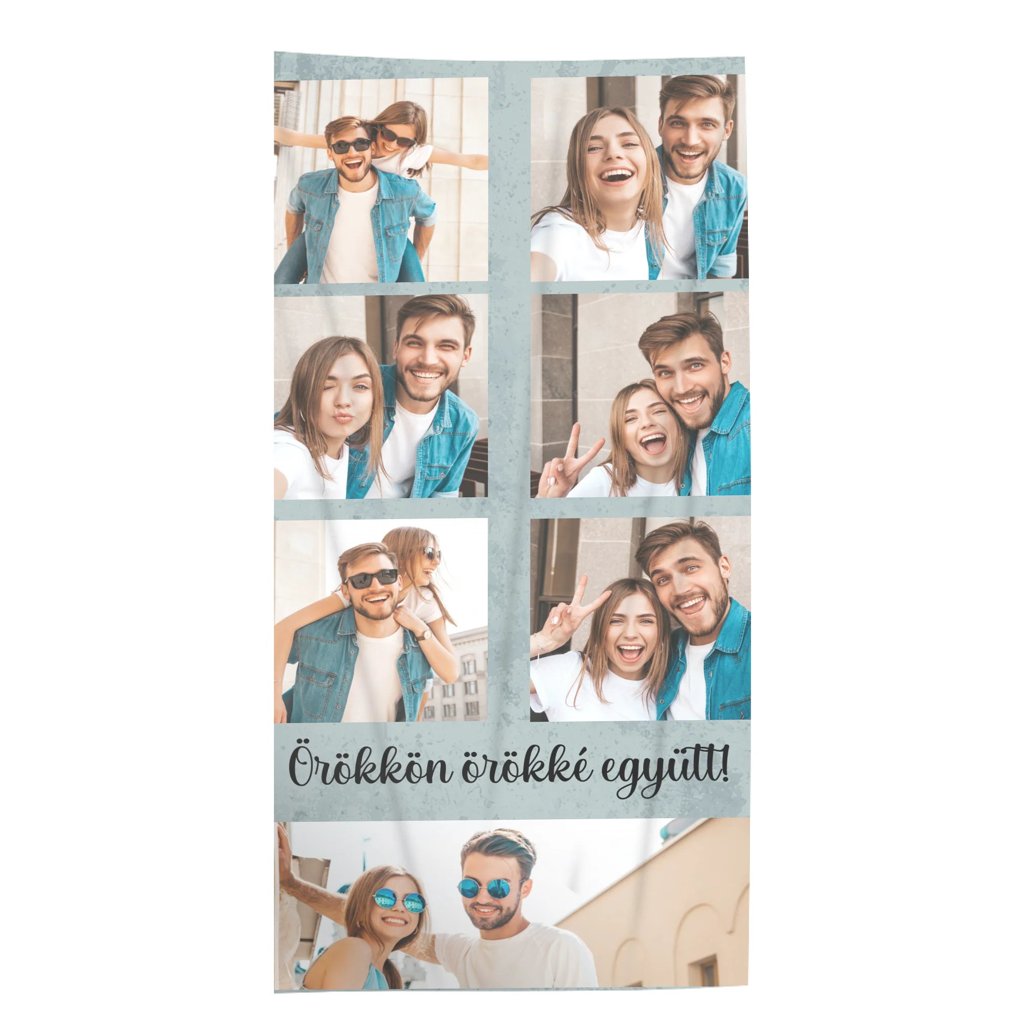 Egyedi 7 képes strandtörölköző szerkeszthető felirattal