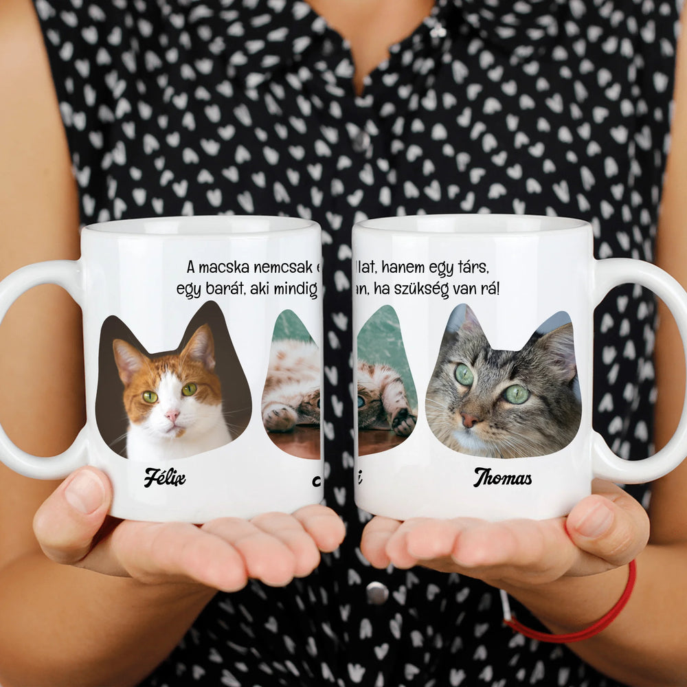 Macskás bögre gazdiknak egyedi képekkel és feliratokkal