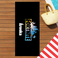 Egyedi törölköző gyerekeknek Fortnite mintával és szerkeszthető névvel