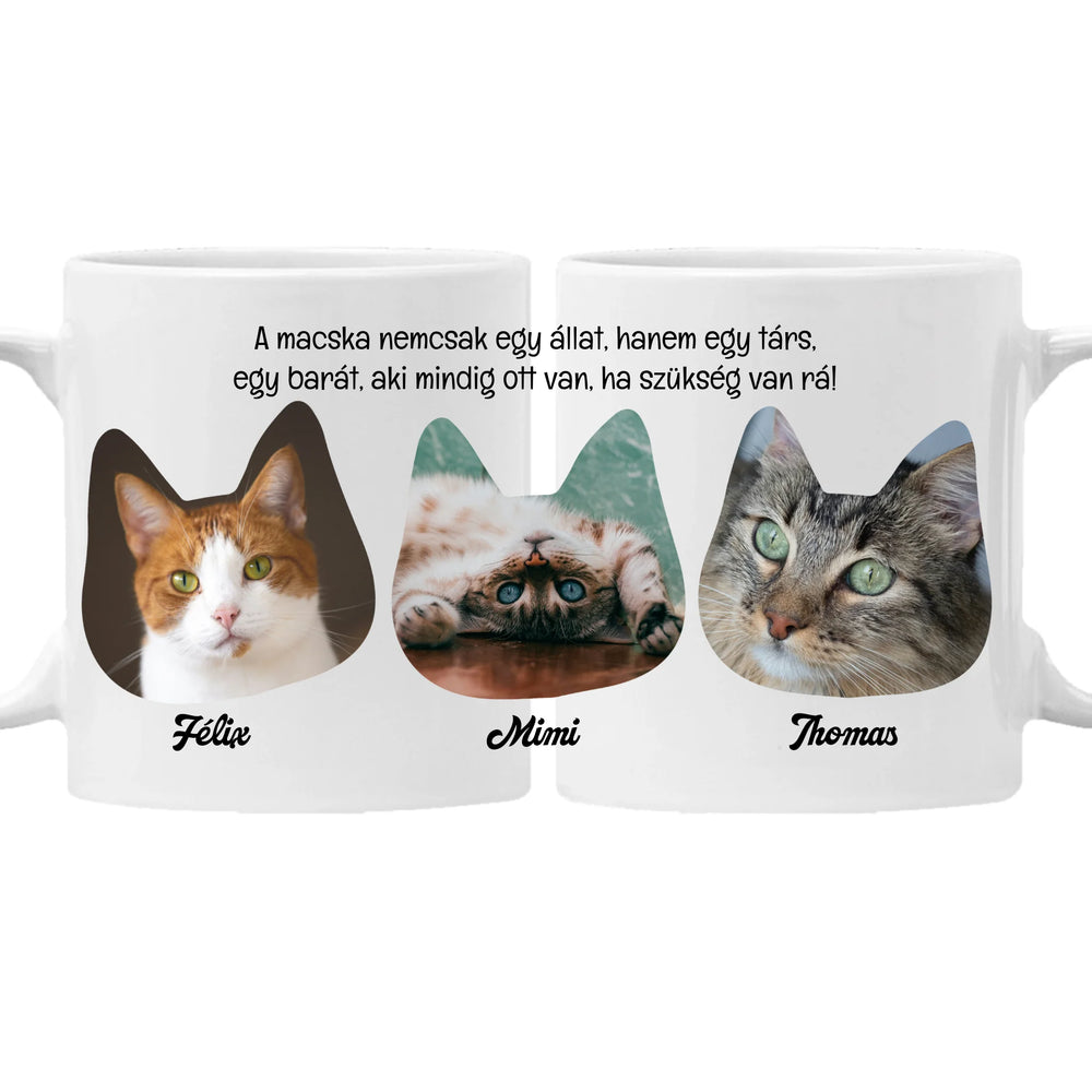 Macskás bögre gazdiknak egyedi képekkel és feliratokkal