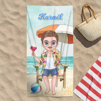 Egyedi strandtörölköző cuki karakteres - ajándék férfiaknak