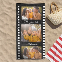 Egyedi 3 képes strandtörölköző szerkeszthető felirattal