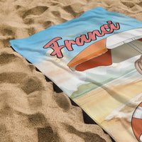 Cuki karakteres egyedi strandtörölköző gyerekeknek névvel - egyedi ajándék lányoknak