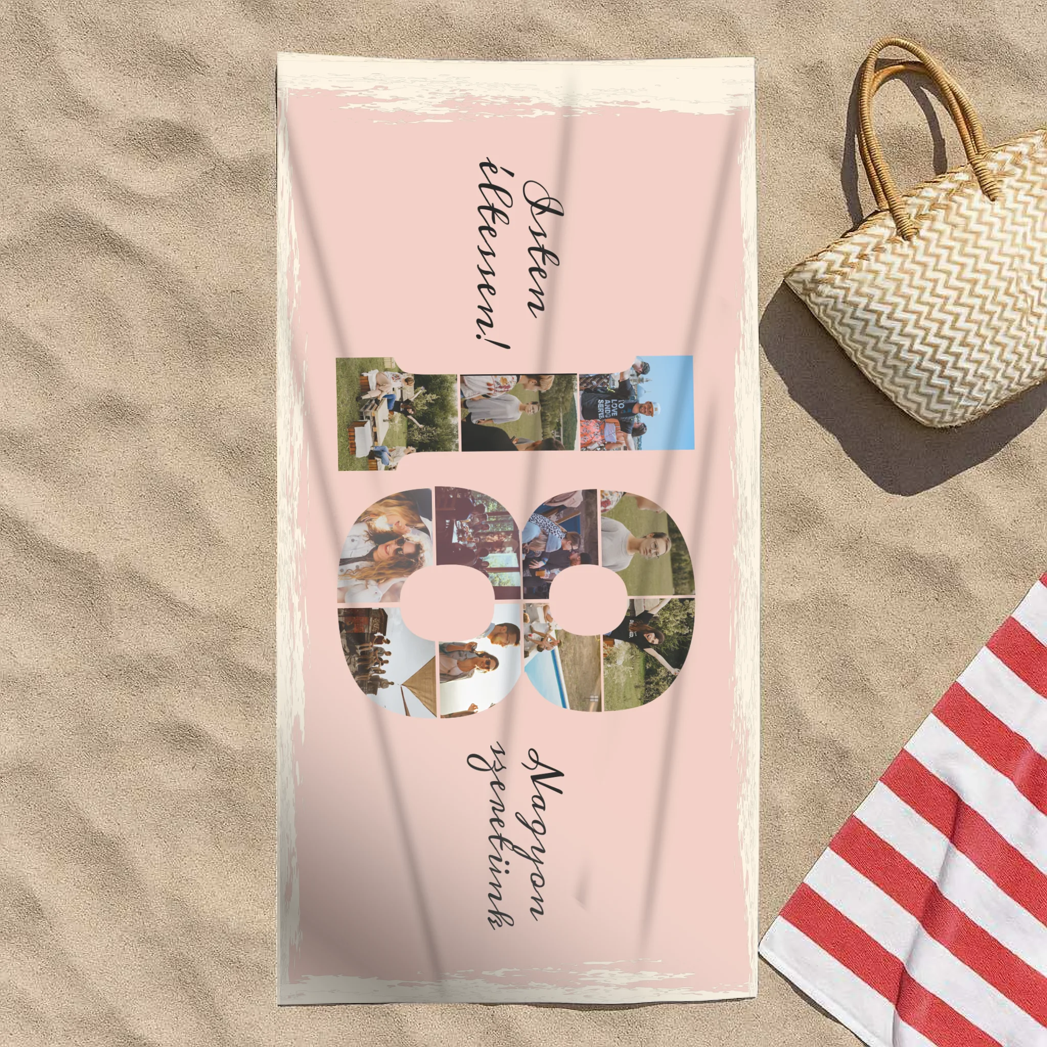 Egyedi képes 18. szülinapos törölköző szerkeszthető felirattal