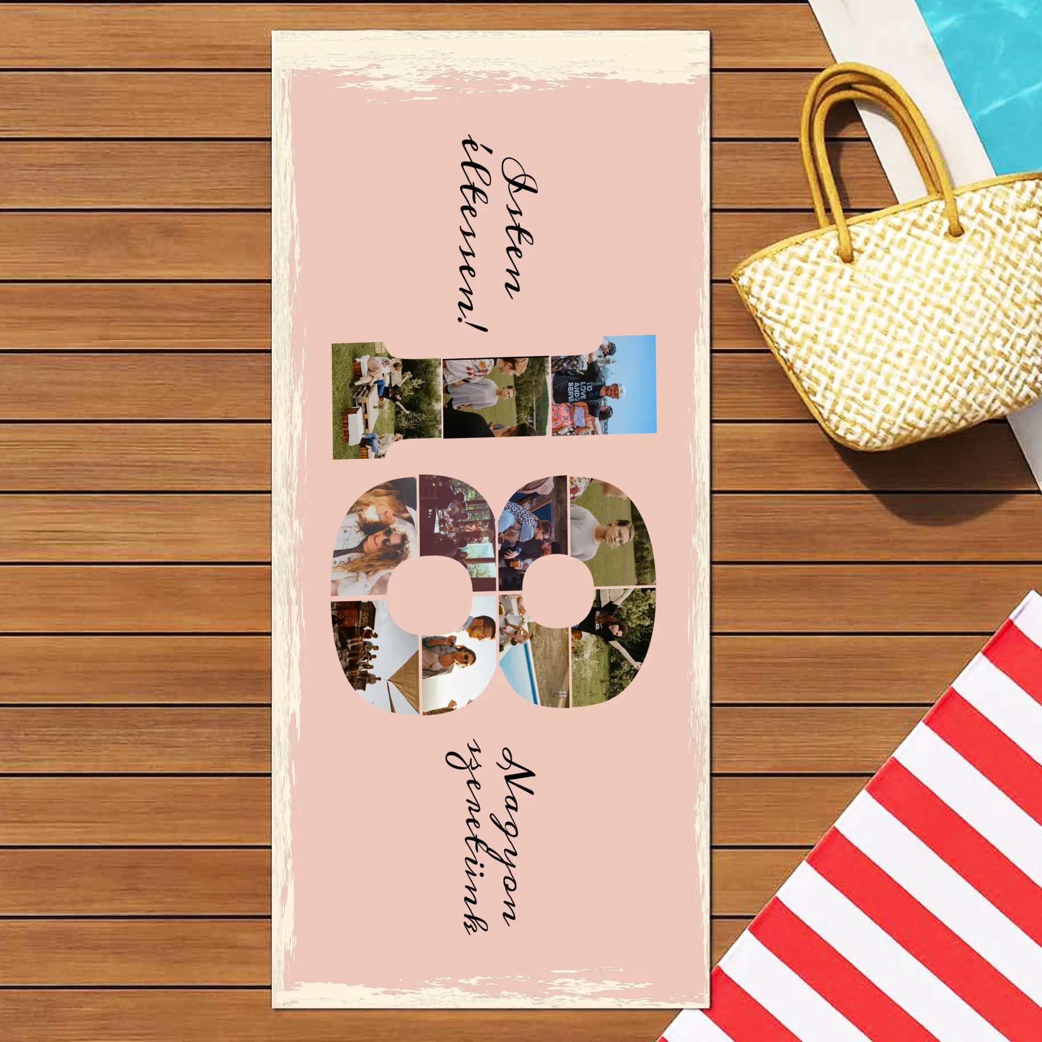 Egyedi képes 18. szülinapos törölköző szerkeszthető felirattal