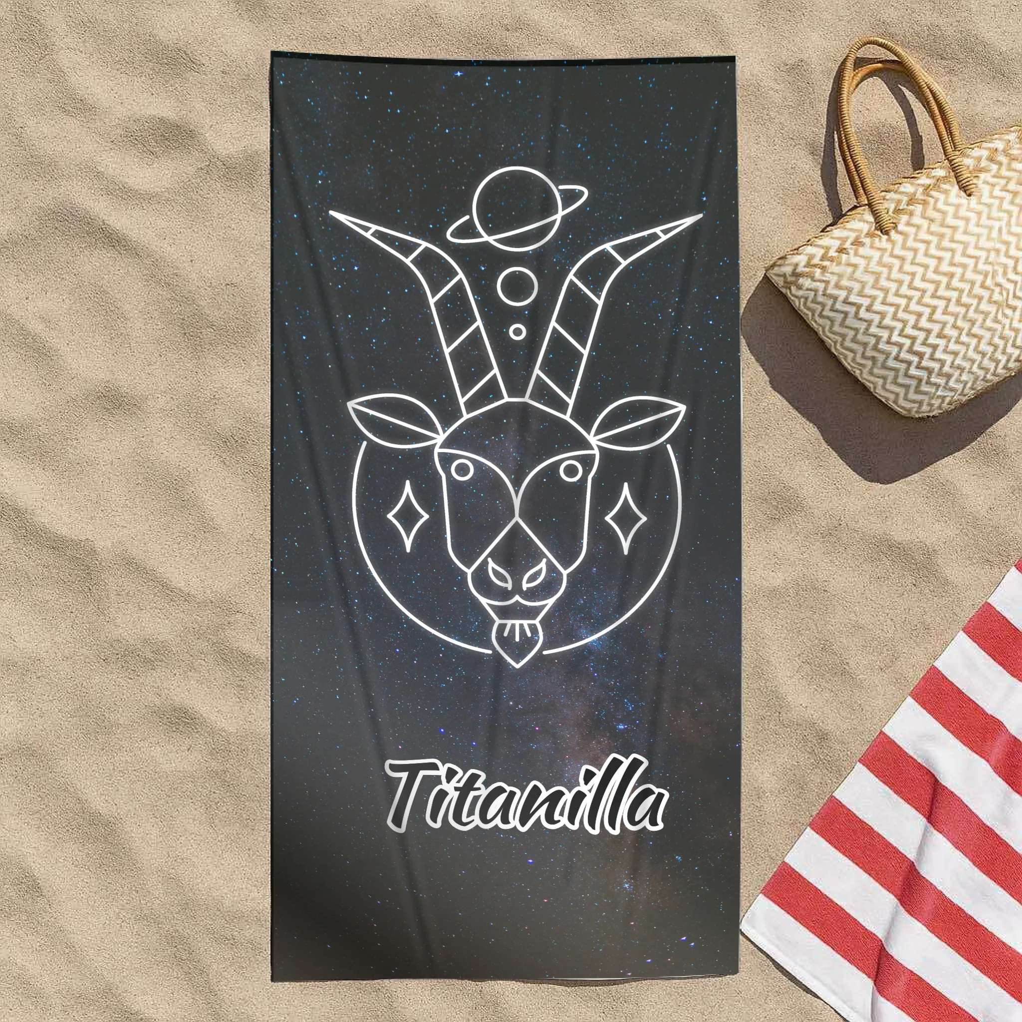 Égbolt törölköző horoszkóppal és névvel