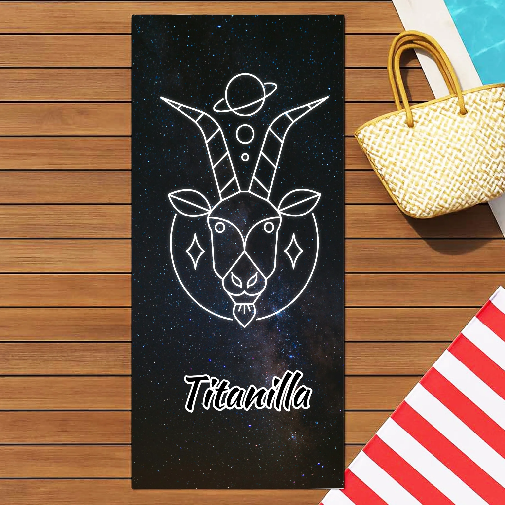 Égbolt törölköző horoszkóppal és névvel