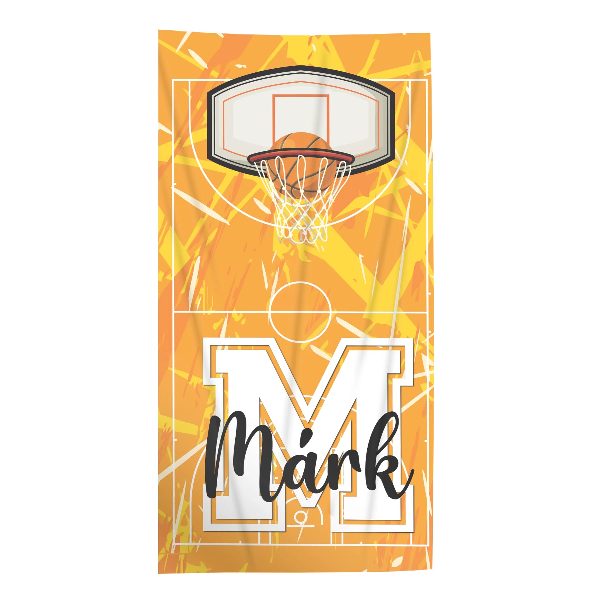 Ajándék kosárlabdázóknak - személyre szabott strandtörölköző névvel