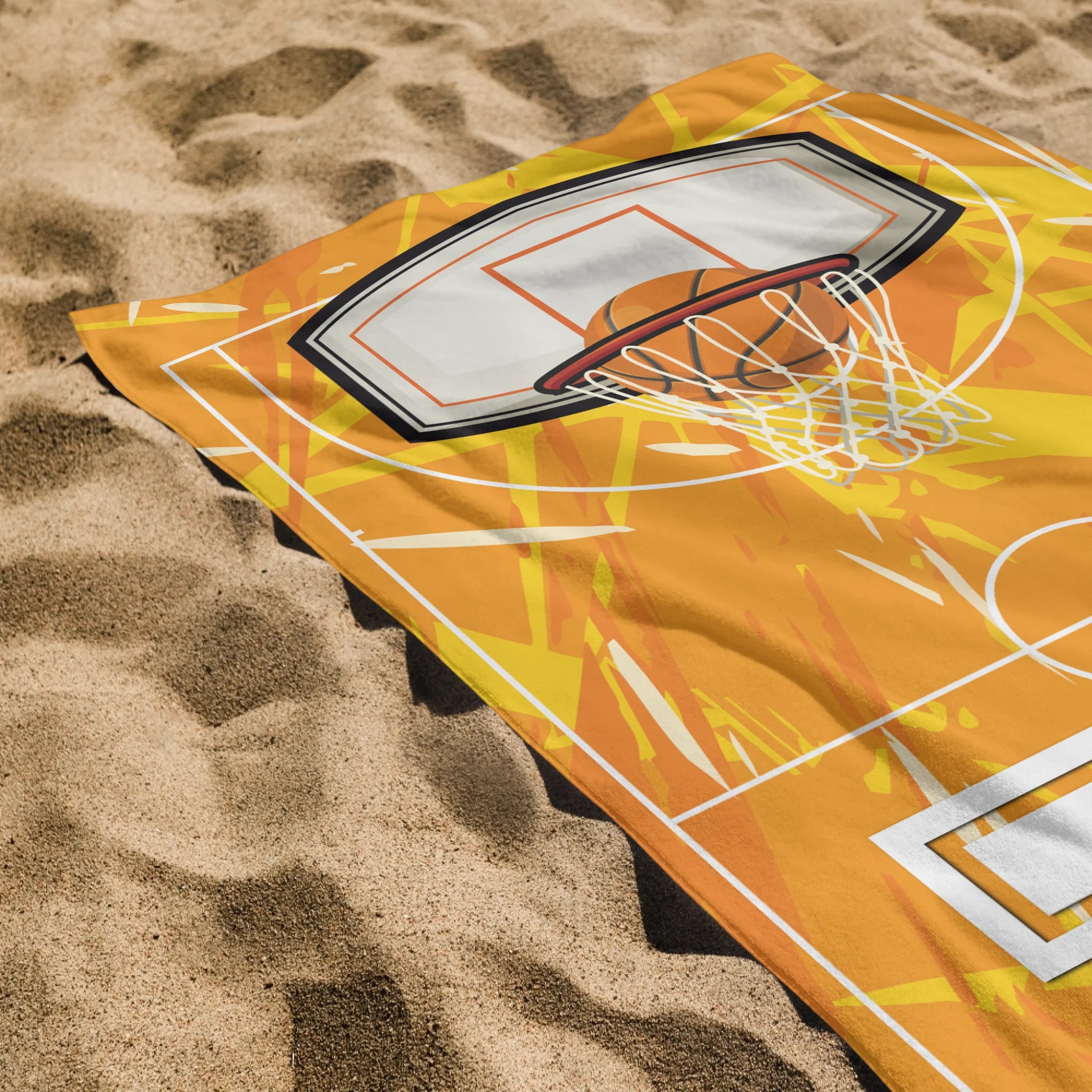 Ajándék kosárlabdázóknak - személyre szabott strandtörölköző névvel
