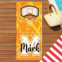 Ajándék kosárlabdázóknak - személyre szabott strandtörölköző névvel