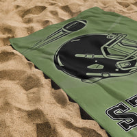 Ajándék amerikai focistáknak - személyre szabott strandtörölköző névvel, számmal