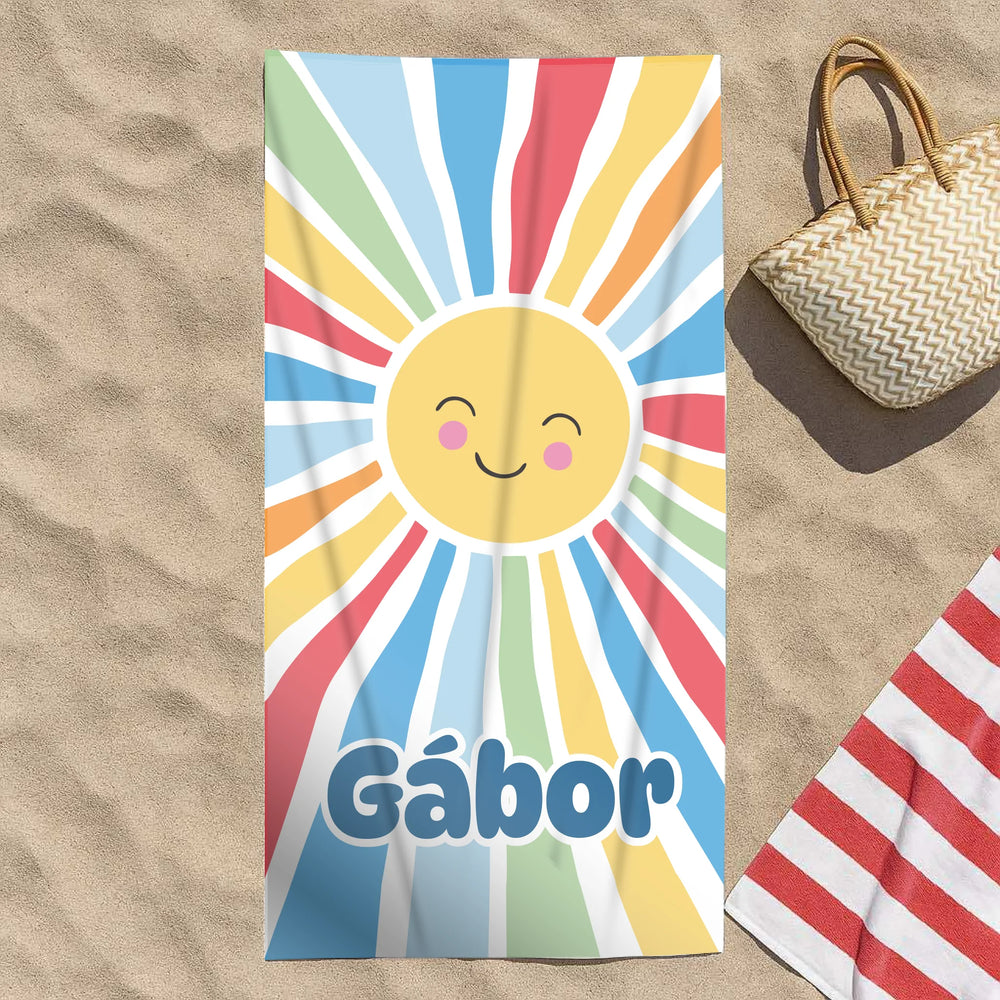 Napocska mintás strandtörölköző - ajándék gyerekeknek