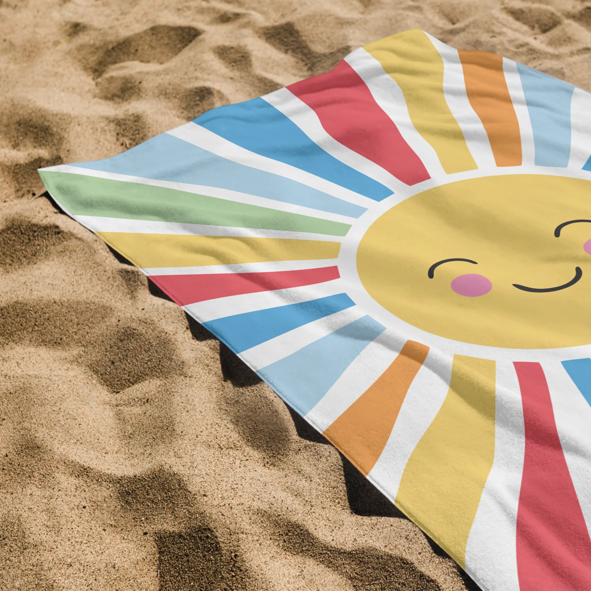 Napocska mintás strandtörölköző - ajándék gyerekeknek