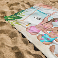 Egyedi strandtörölköző gyerekeknek személyre szabható lányos mintával