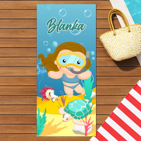 Egyedi strandtörölköző gyerekeknek személyre szabható lányos mintával