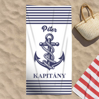 Tengerész stílusú névre szóló egyedi strandtörölköző