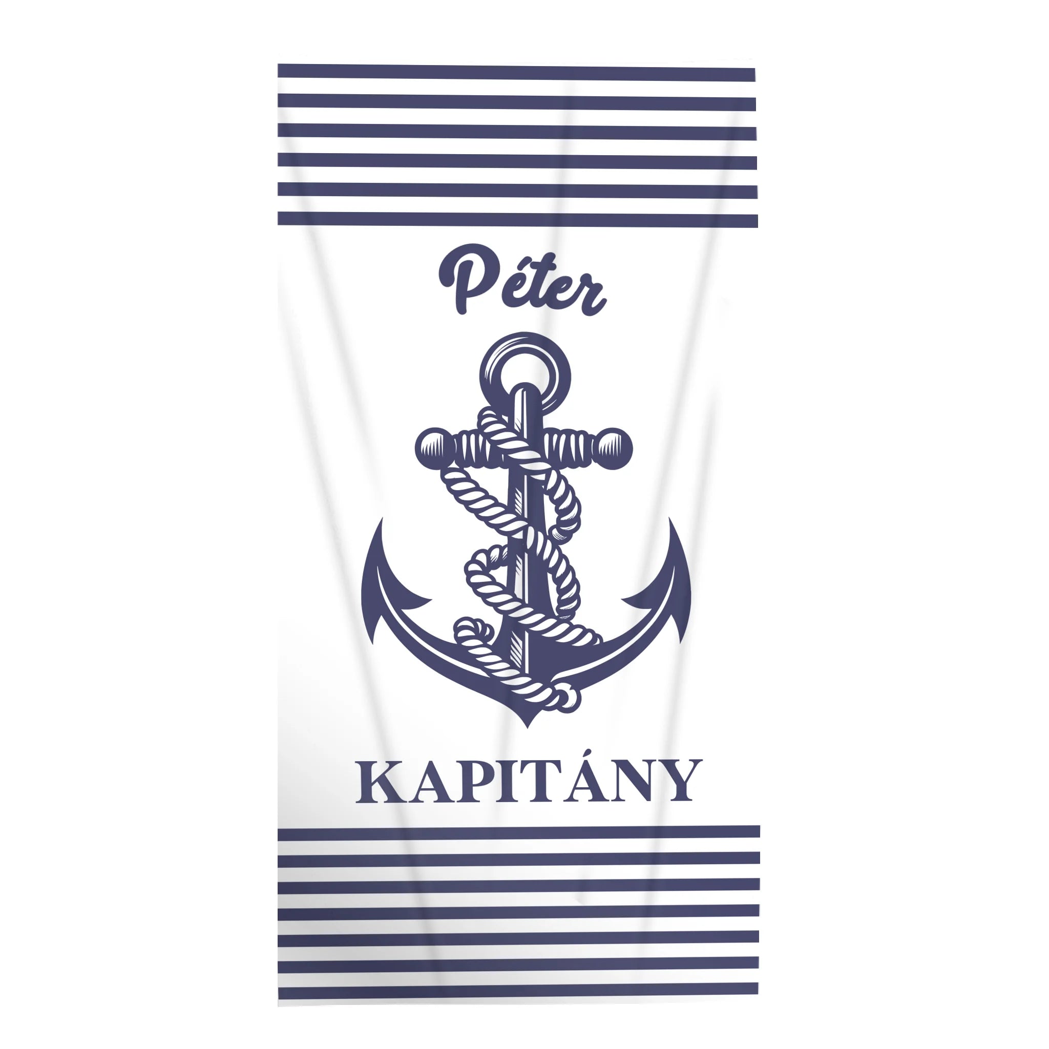 Tengerész stílusú névre szóló egyedi strandtörölköző