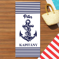Tengerész stílusú névre szóló egyedi strandtörölköző