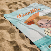 Egyedi strandtörölköző cuki karakteres - ajándék nőknek