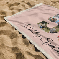 Egyedi képes 50-es ajándék törölköző szerkeszthető felirattal és évszámmal