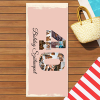 Egyedi képes 40-es ajándék törölköző szerkeszthető felirattal és évszámmal