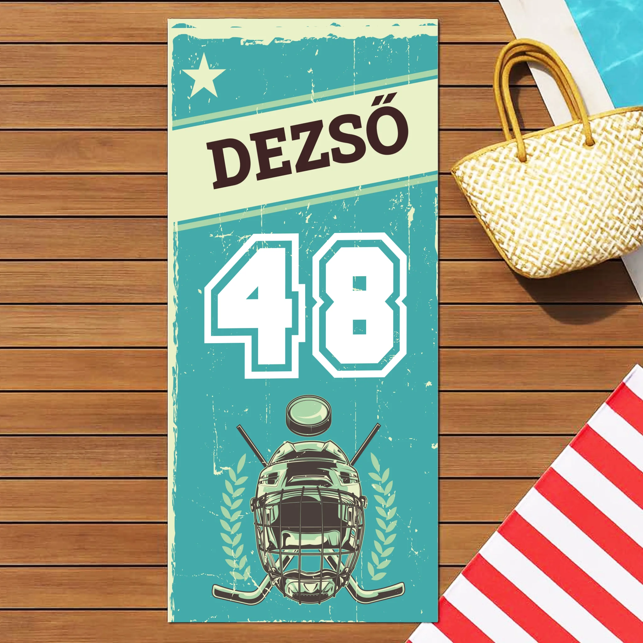 Ajándék jégkorong játékosoknak - személyre szabott törölköző névvel