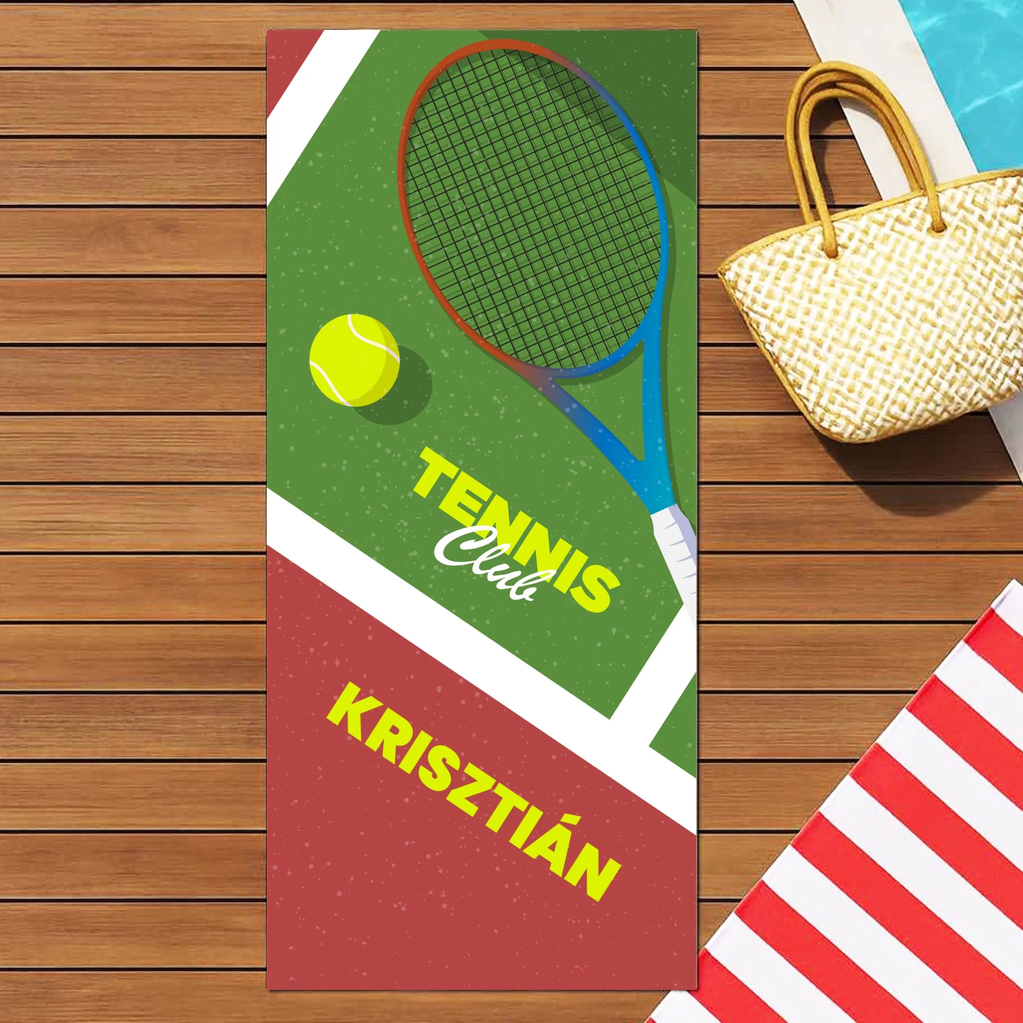 Ajándék tenisz kedvelőknek - személyre szabott törölköző névvel