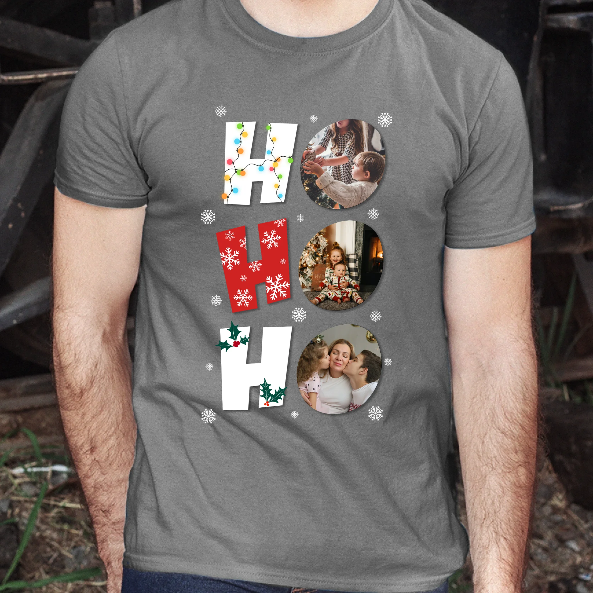 HoHoHo - egyedi képes karácsonyi férfi póló