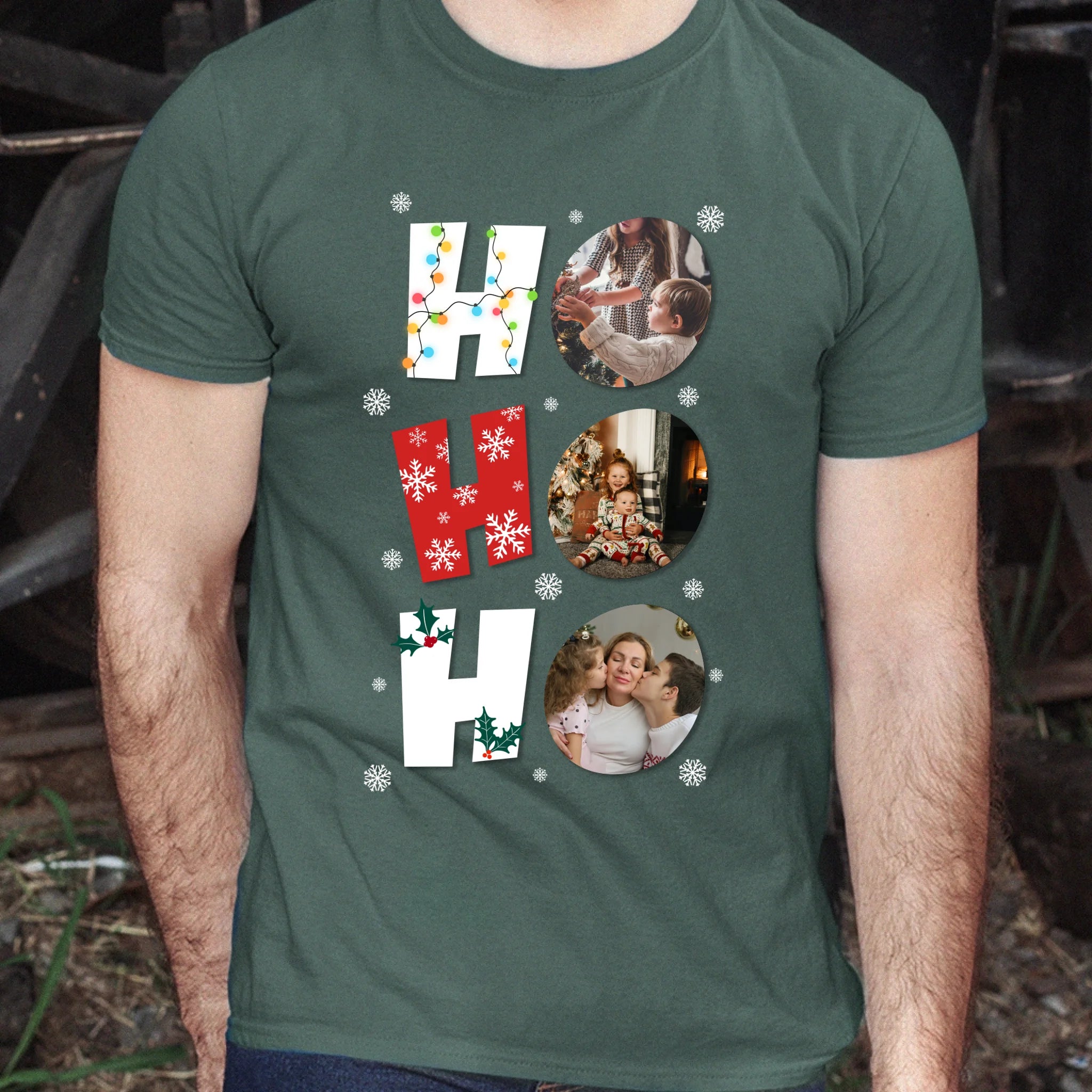HoHoHo - egyedi képes karácsonyi férfi póló