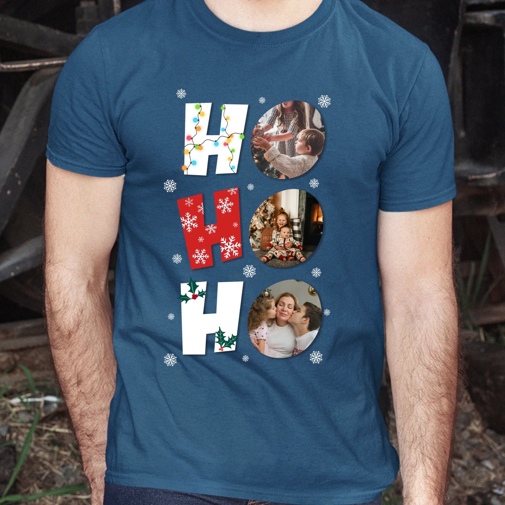 HoHoHo - egyedi képes karácsonyi férfi póló