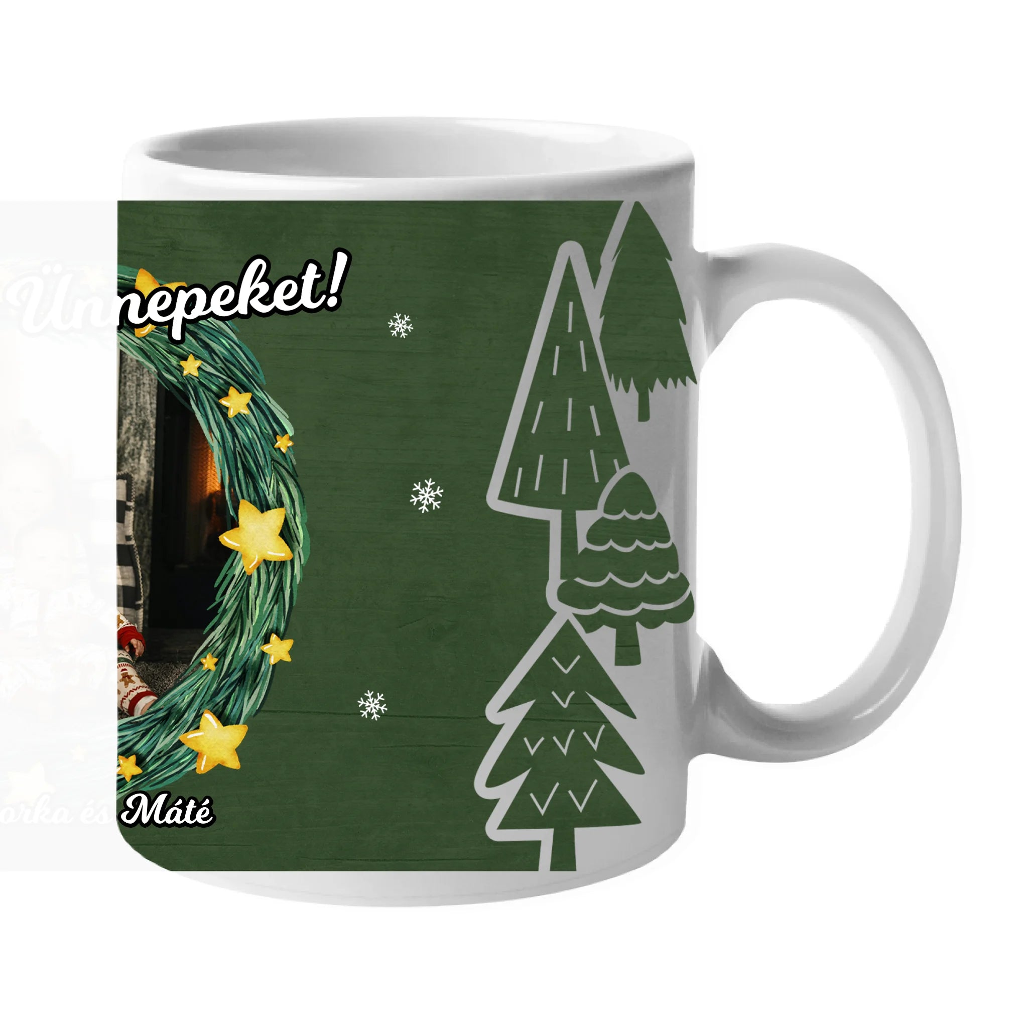 Egyedi karácsonyi bögre saját képpel és felirattal