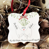 Első közös karácsonyunk - Egyedi neves négyzet alakú karácsonyfadísz
