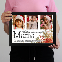 Karácsonyi ajándék mamáknak - egyedi képes falikép szerkeszthető felirattal