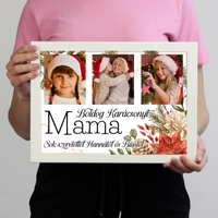 Karácsonyi ajándék mamáknak - egyedi képes falikép szerkeszthető felirattal