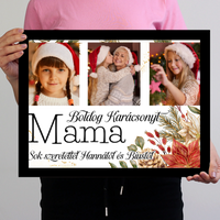 Karácsonyi ajándék mamáknak - egyedi képes falikép szerkeszthető felirattal