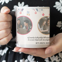 Karácsonyi bögre kollégáknak egyedi felirattal és képekkel