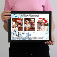 Karácsonyi ajándék apának - egyedi képes falikép szerkeszthető felirattal