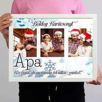 Karácsonyi ajándék apának - egyedi képes falikép szerkeszthető felirattal