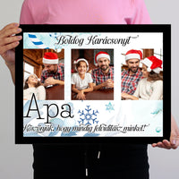 Karácsonyi ajándék apának - egyedi képes falikép szerkeszthető felirattal
