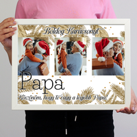 Karácsonyi ajándék papának - egyedi képes falikép szerkeszthető felirattal