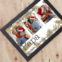 Karácsonyi ajándék papának - egyedi képes falikép szerkeszthető felirattal