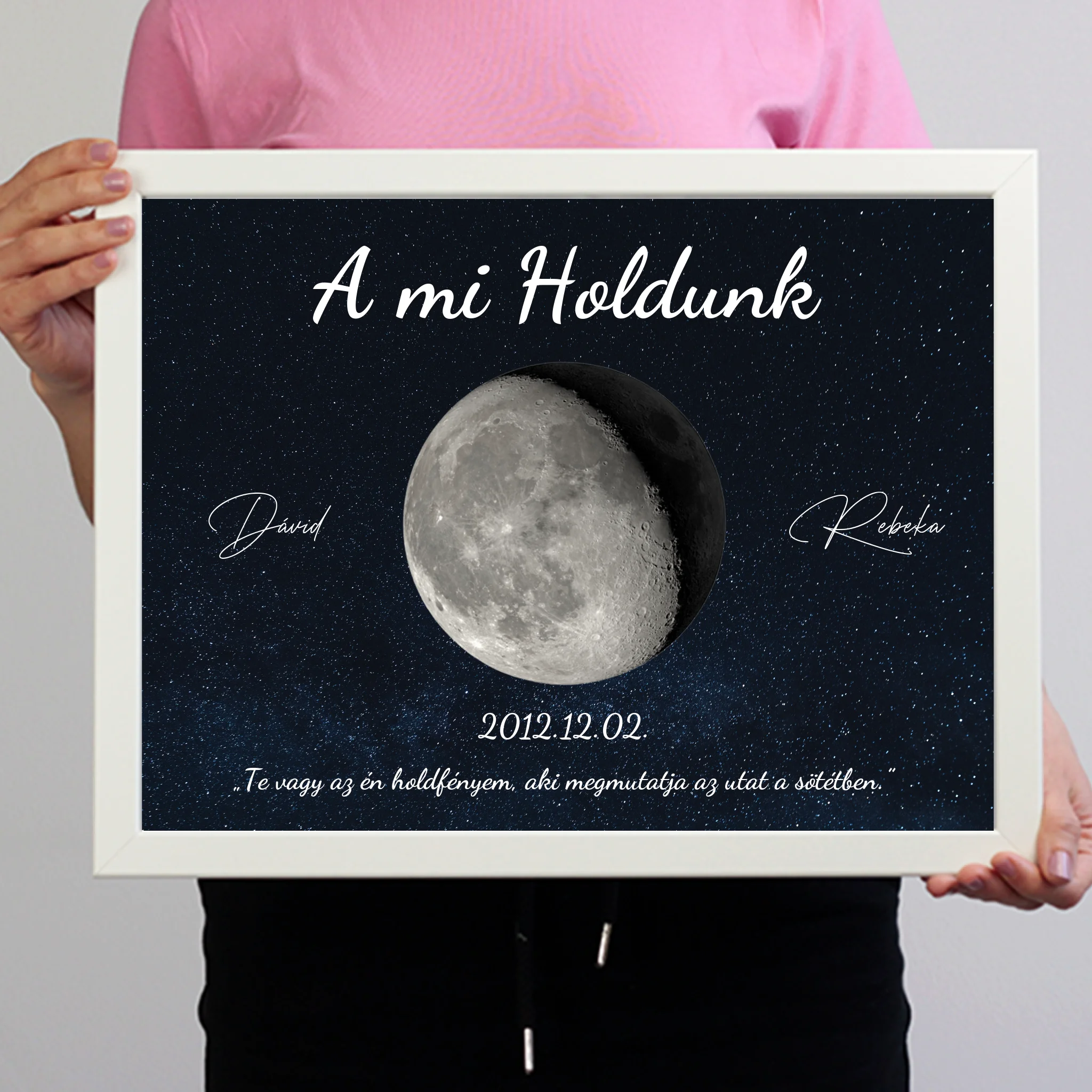 A mi holdunk - egyedi feliratos szerkeszthető ajándék falikép