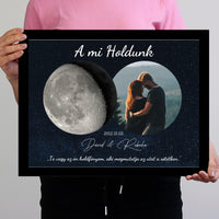 A mi holdunk - egyedi képes ajándék falikép szerkeszthető felirattal