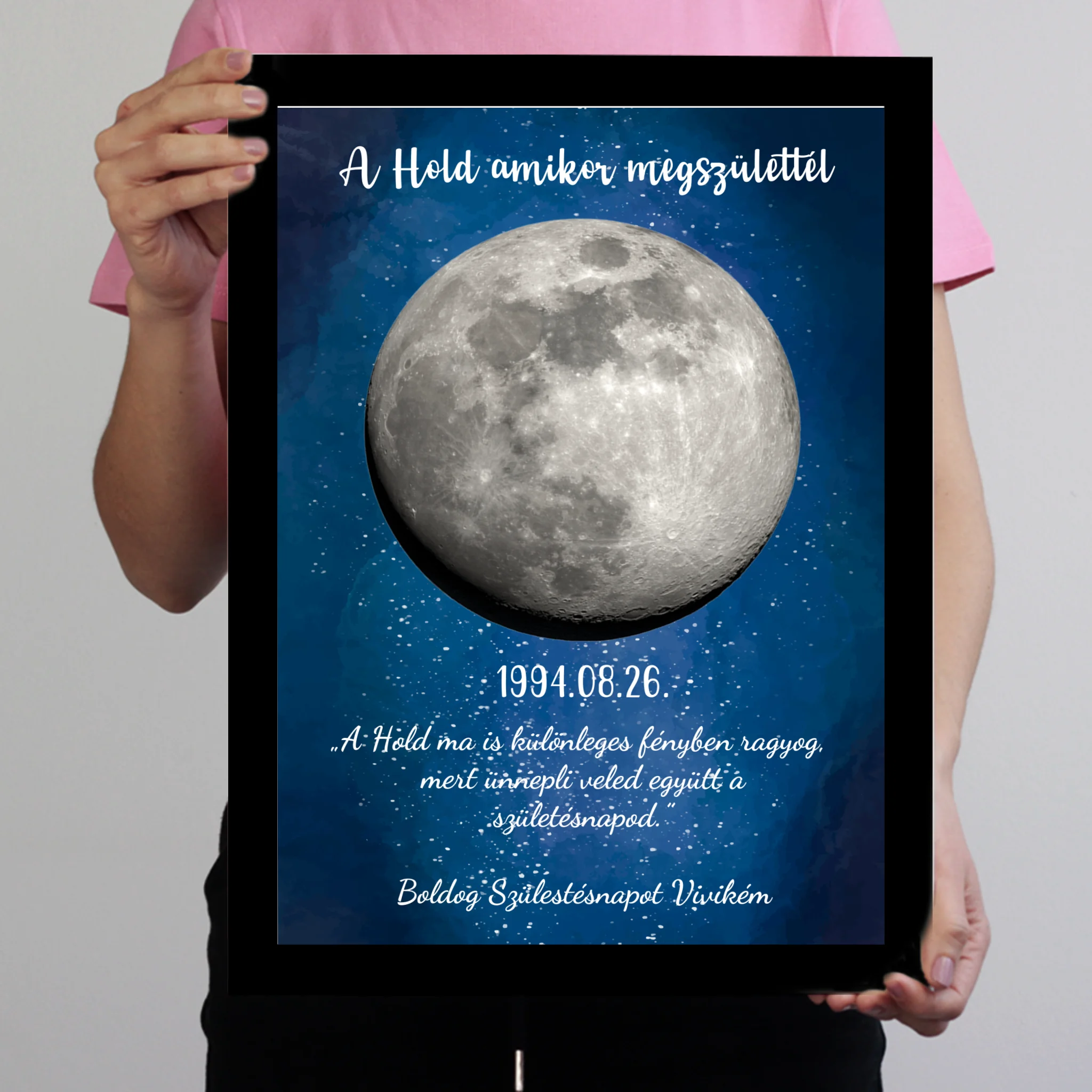 	 A Hold amikor megszülettél - szerkeszthető feliratos ajándék falikép