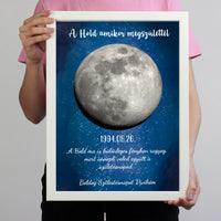 	 A Hold amikor megszülettél - szerkeszthető feliratos ajándék falikép