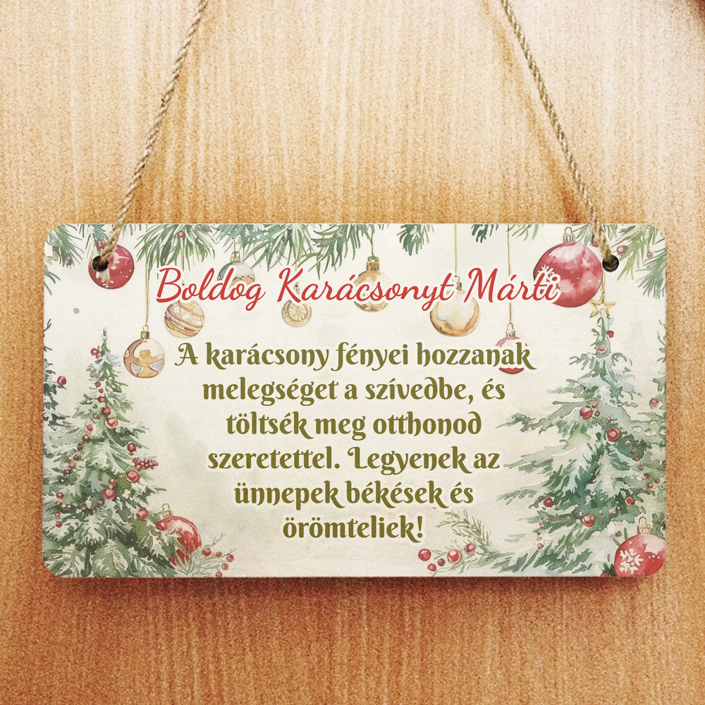 Szerkeszthető feliratos karácsonyi ajándék dísztábla