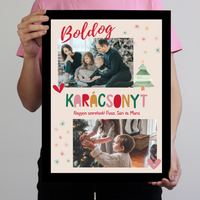 Boldog Karácsonyt - egyedi falikép 2 fotóval