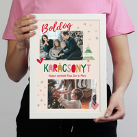 Boldog Karácsonyt - egyedi falikép 2 fotóval
