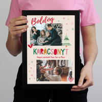 Boldog Karácsonyt - egyedi falikép 2 fotóval